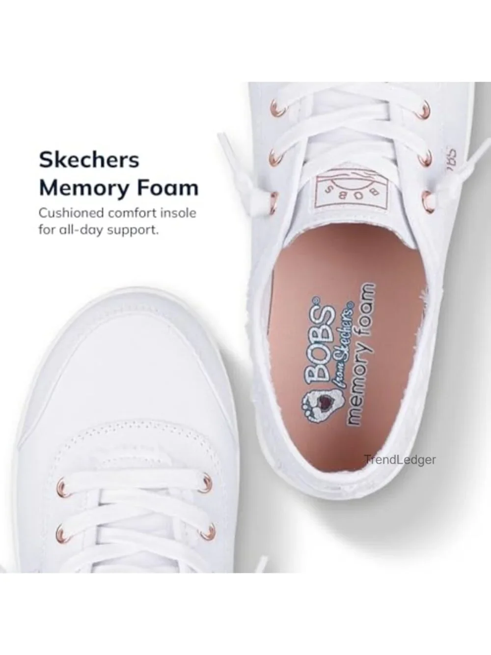Skechers Bobs B Cute Canvas Slip On Sneaker Memory Foam Vegan